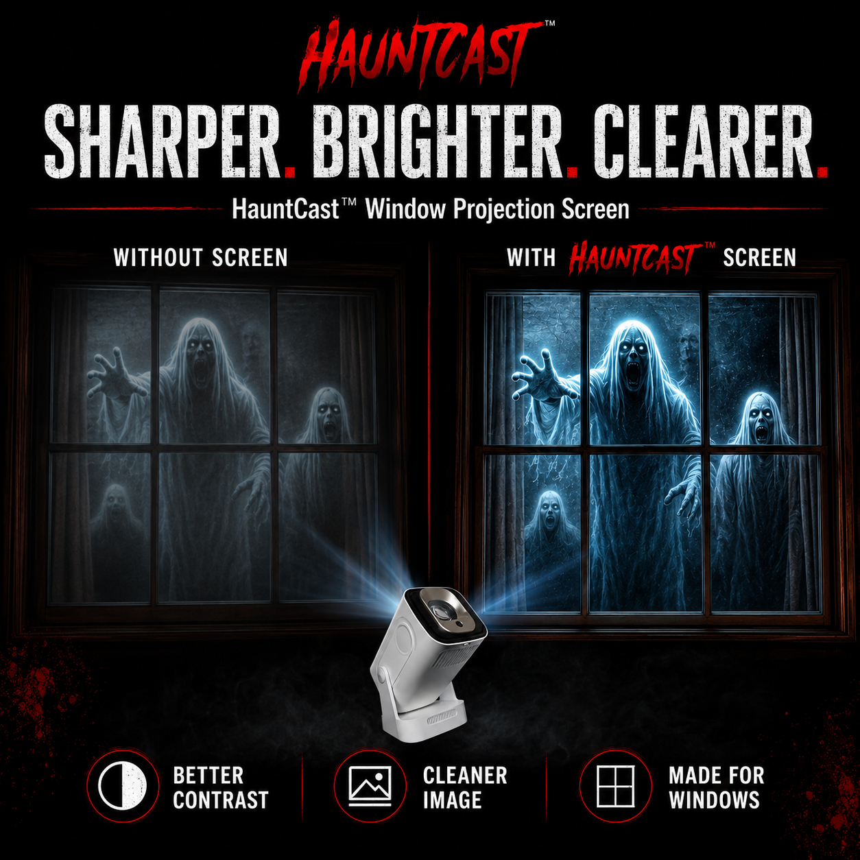 HauntCast™ Window Projection Screen
